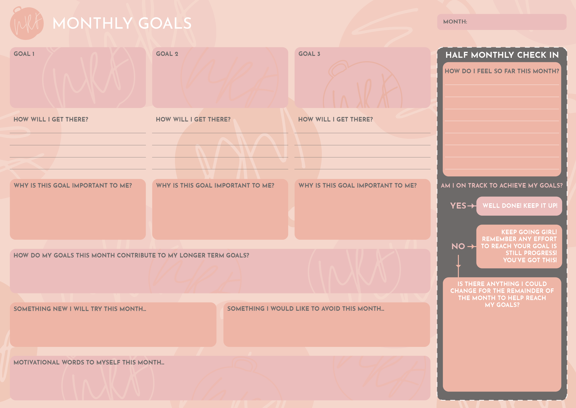 Monthly Goals